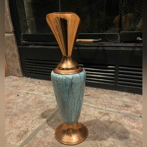 Copper and Aqua Vein Pitcher Vase